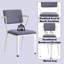 Chaise de bureau en tissu gris cargaison et finition blanche-1620737077