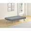 Futon-lit capitonné contemporain avec pieds en métal, canapé-lit en lin, gris