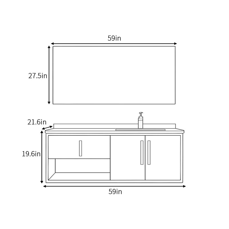 Appling, 19.6" H x 59" W x 21.6" D