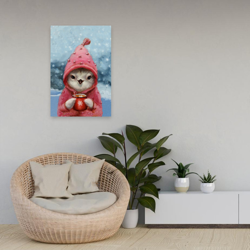 Chaleur hivernale - animaux, oiseaux, art hivernal, H 24 po x l 16 po