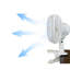 Ventilateur portable à pince à économie d'énergie portable 7 pouces Optimus F-0702, 2 vitesses, blanc