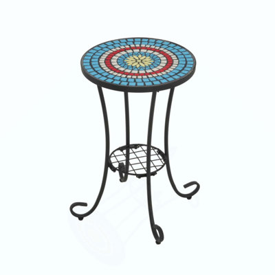 Patio Side Table with Shelf