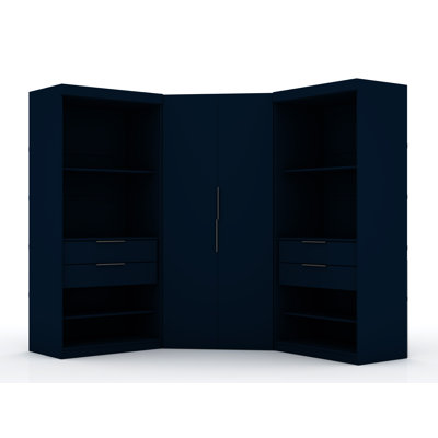 Mulberry Wardrobe Closet with Drawers and Adjustable Shelves