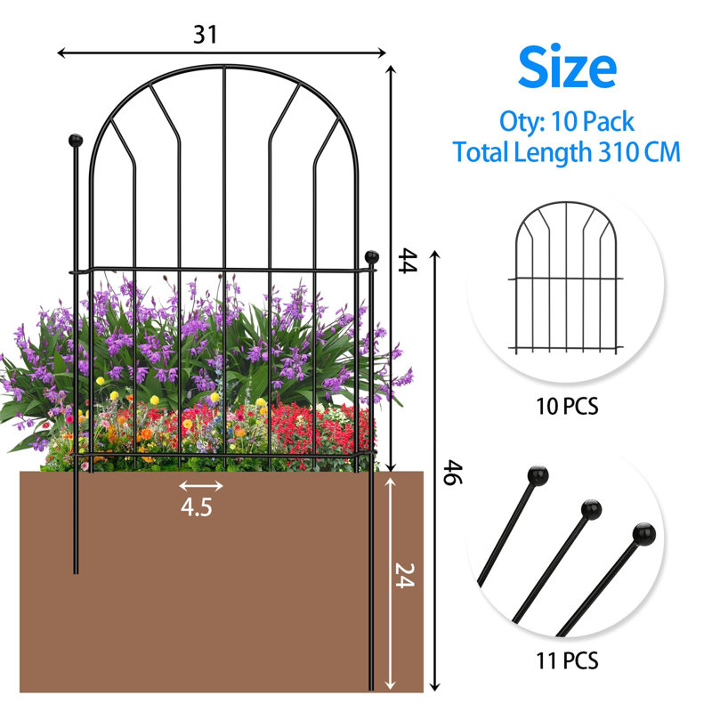 44cm H x 31cm W Metal Fence Panels