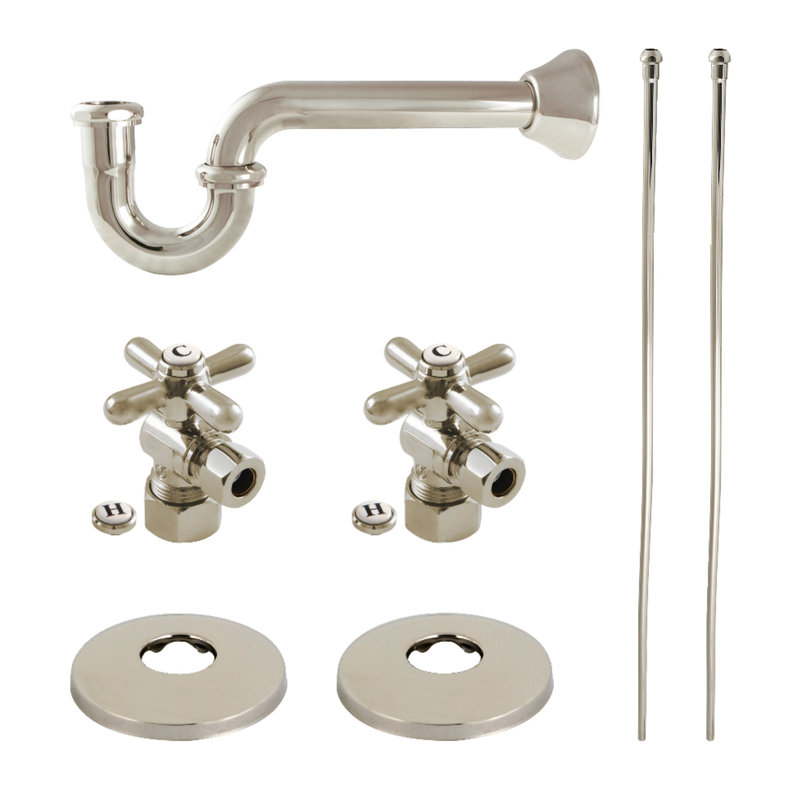 Kingston Brass Trimscape Traditional Plumbing Supply Kit Combo, Polished Nickel