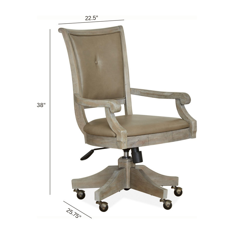 Desk With Chair And Door Bookcase, 3 Pieces: Desk, Chair, Bookcase, Dovetail Gray