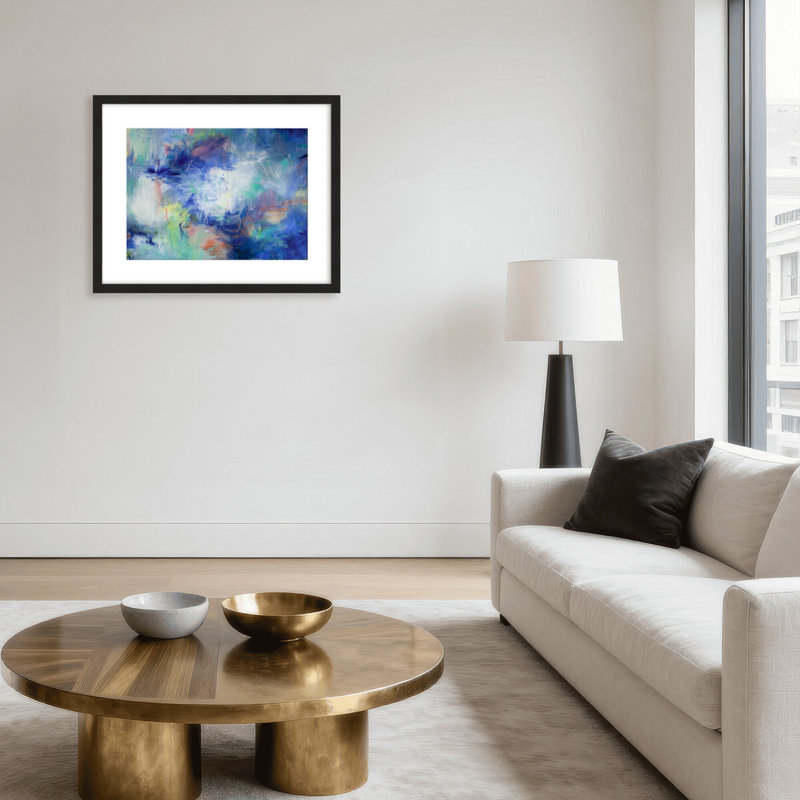 Remaining Neutral Print by Patricia Schwimmer, 24" H x 30" W x 1.125" D, Framed Matted Print, Black