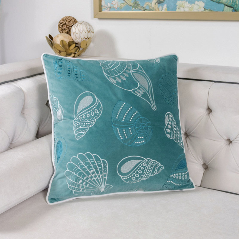 Oreiller de coquillages bleus et spa, Bleu clair