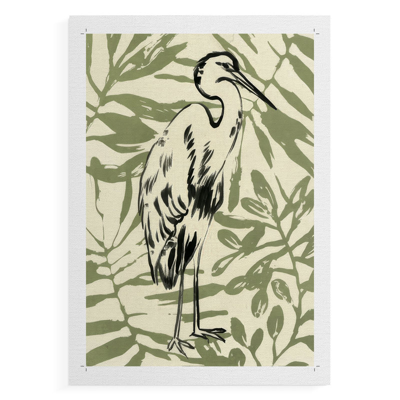 Retro Parlor Heron III - Impression sur toile seulement - NON-CADRE, H 60 po x l 40 po