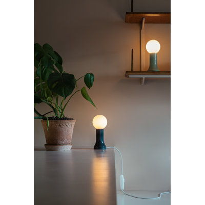Shore Table Lamp Smoke Grey With G95 LED Bulb US