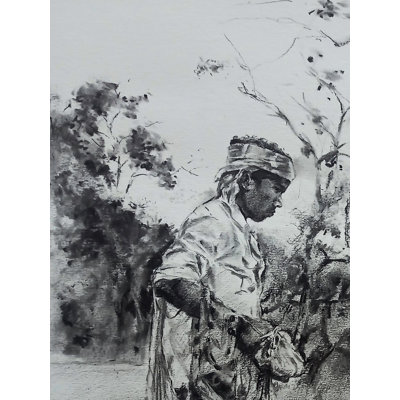 The Fisher Boy | Charcoal On Paper | By Ramkrishna Paul