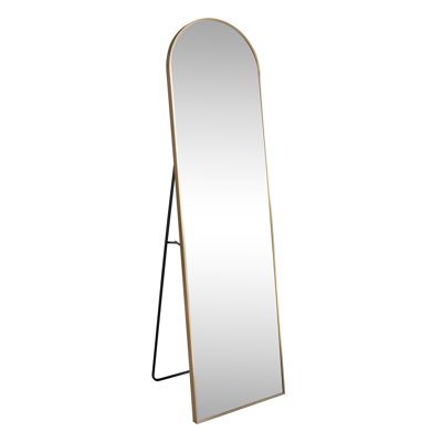 Adrian 16 in. W x 59 in. H Large Arched Metal Framed Floor Full-Length Mirror