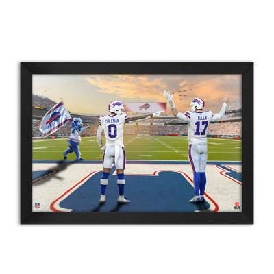 NFL BUFFALO BILLS 2 PLAYER 27"X39" FRAMED PRINT