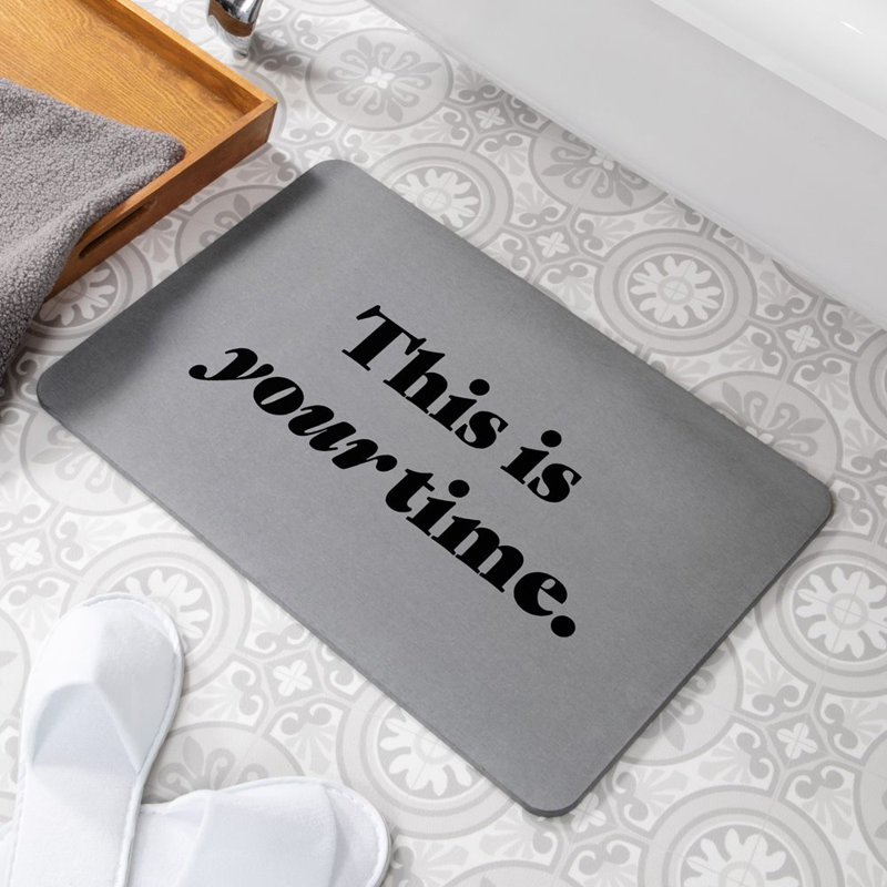 Non-Slip Bath Mat, Grey
