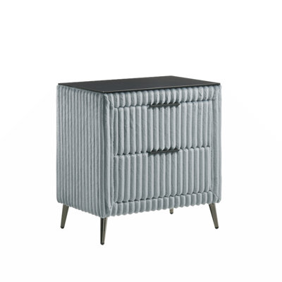 Mavela Wide Wale Corduroy Upholstery Nightstand