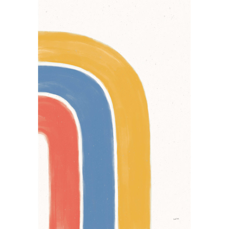 Bright Rainbow I - peinture sur toile tendue, H 36 po x l 24 po, Non, Cadre simple érable érable