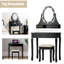 Ensemble coiffeuse et tabouret Roxana