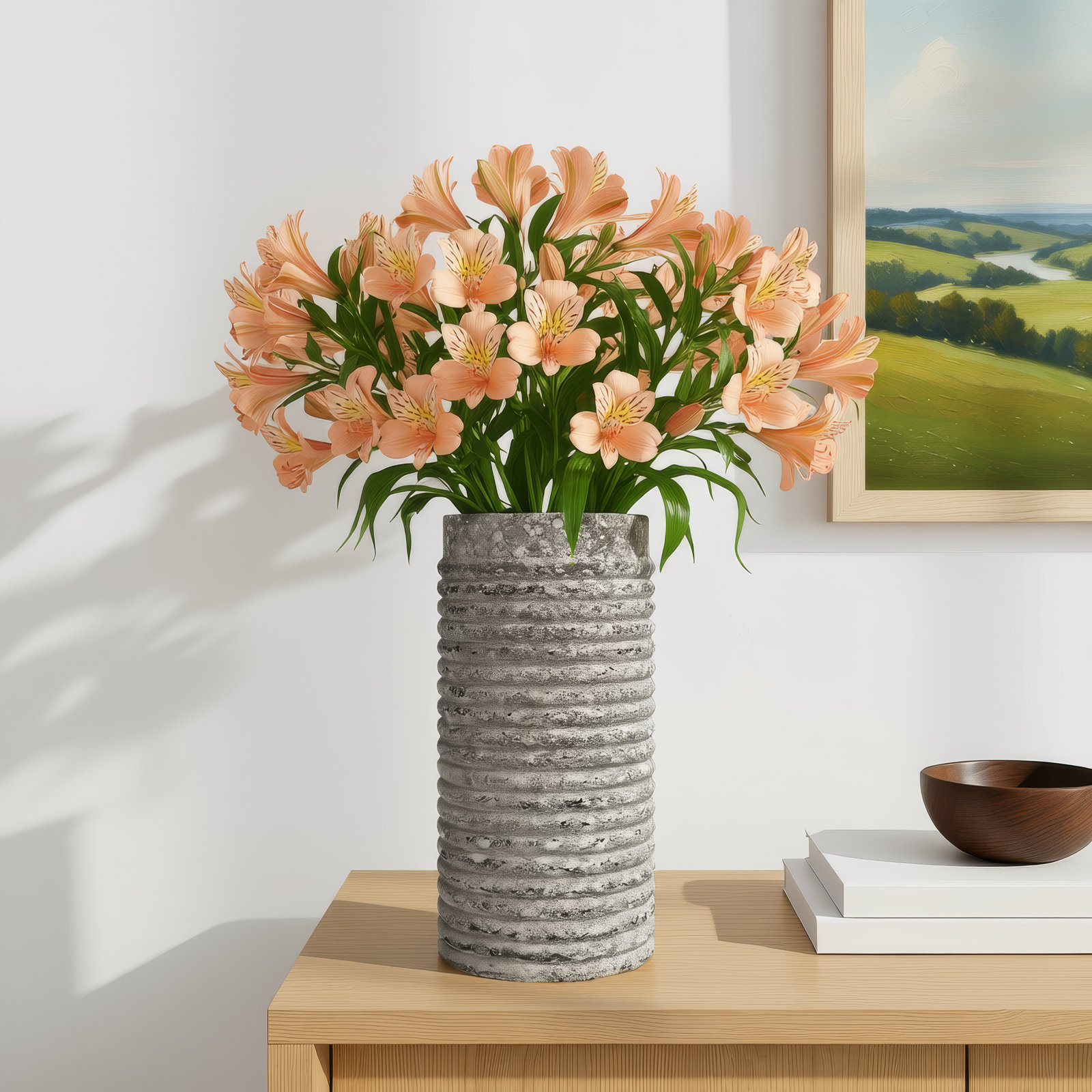 Angella 12'' Glass Table Vase, Gray