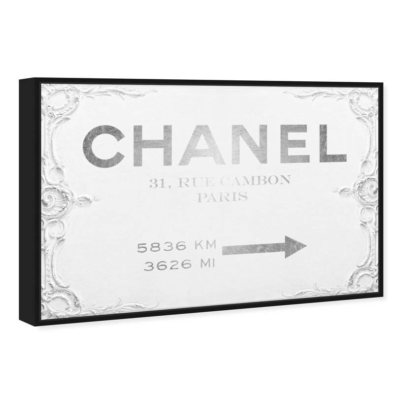 Panneau de mode et glamour - peinture, Impression encadrée, H 20 po x l 30 po, Bois noir