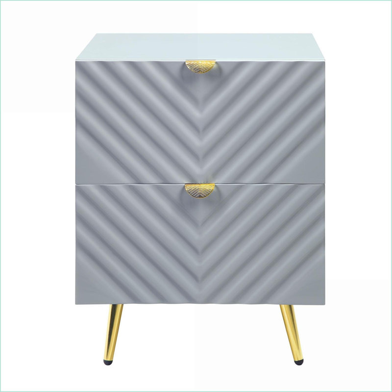 Table de chevet 2 tiroirs Gaines Grey