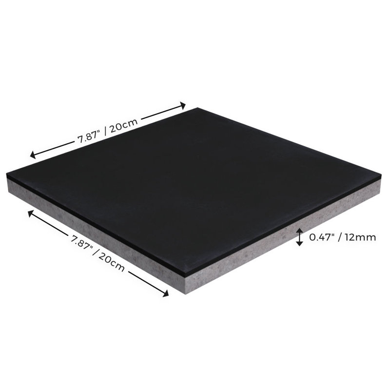 Solid 8" x 8" Cement Wall & Floor Tile, Black