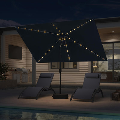 Rectangular Patio Umbrella Outdoor Table Umbrella Aluminum Frame Market Umbrella Sun Umbrella
