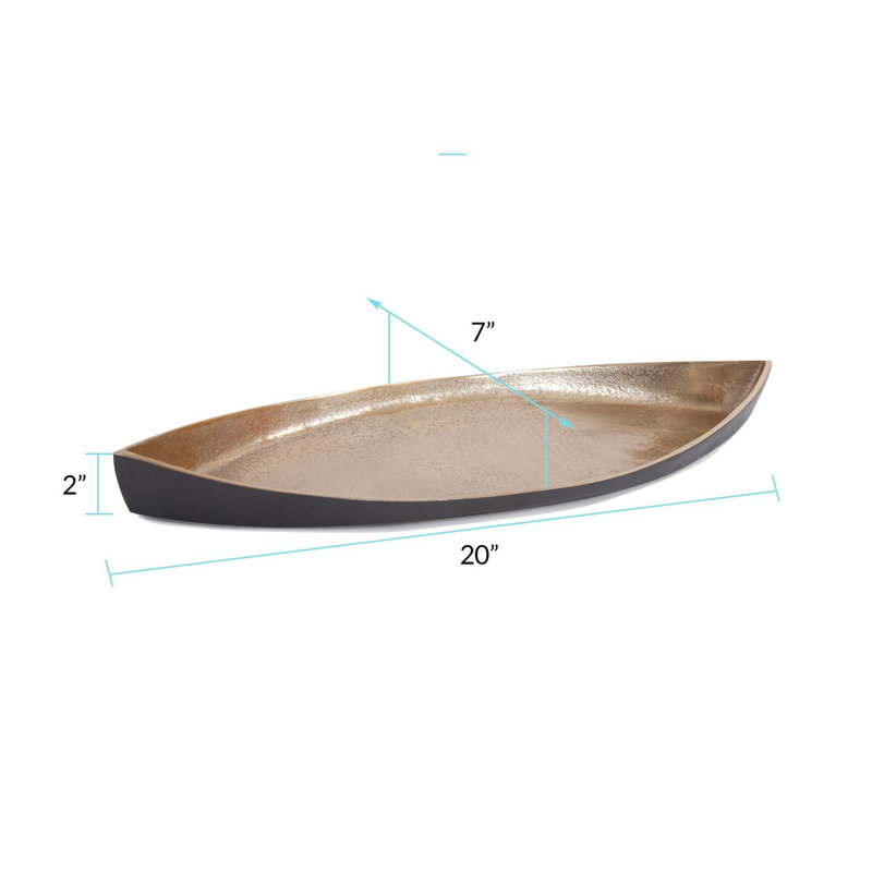 Gold & Matte Black Aluminum Canoe Tray