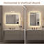 Anti-Fog Rectangular LED Bathroom Mirror, Frameless Gold Spray Edge, Touch Control Mirror-1286566920