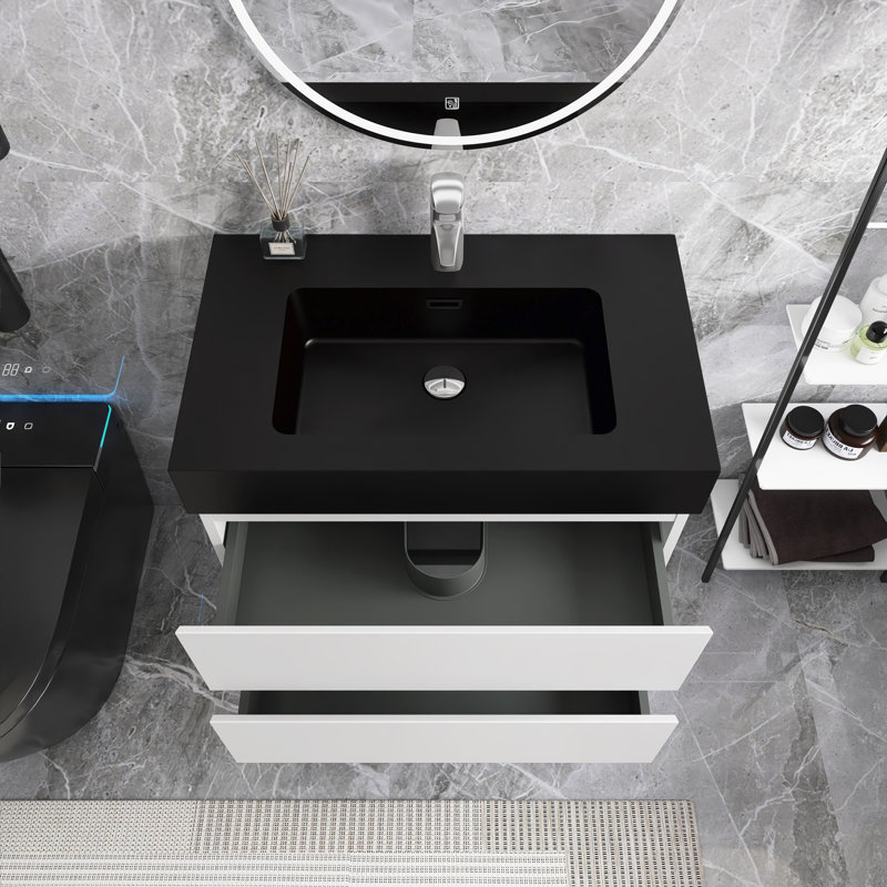 30 po Meuble-lavabo simple mural avec plateau