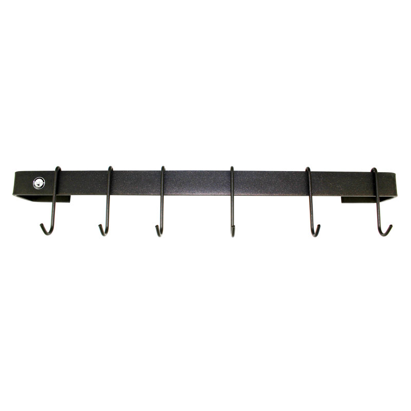 Utensil Bar Handcrafted Wall Mounted Pot Rack, 3" H x 24" W x 3" D, Brushed Copper