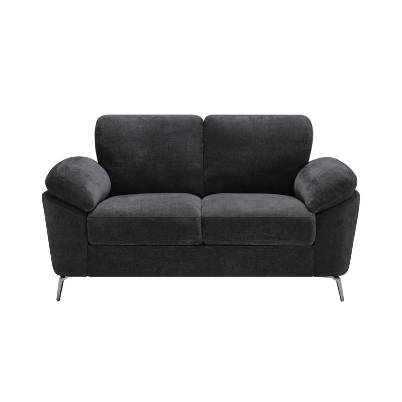Debborah 2 Seater Chenille Sofa, Black