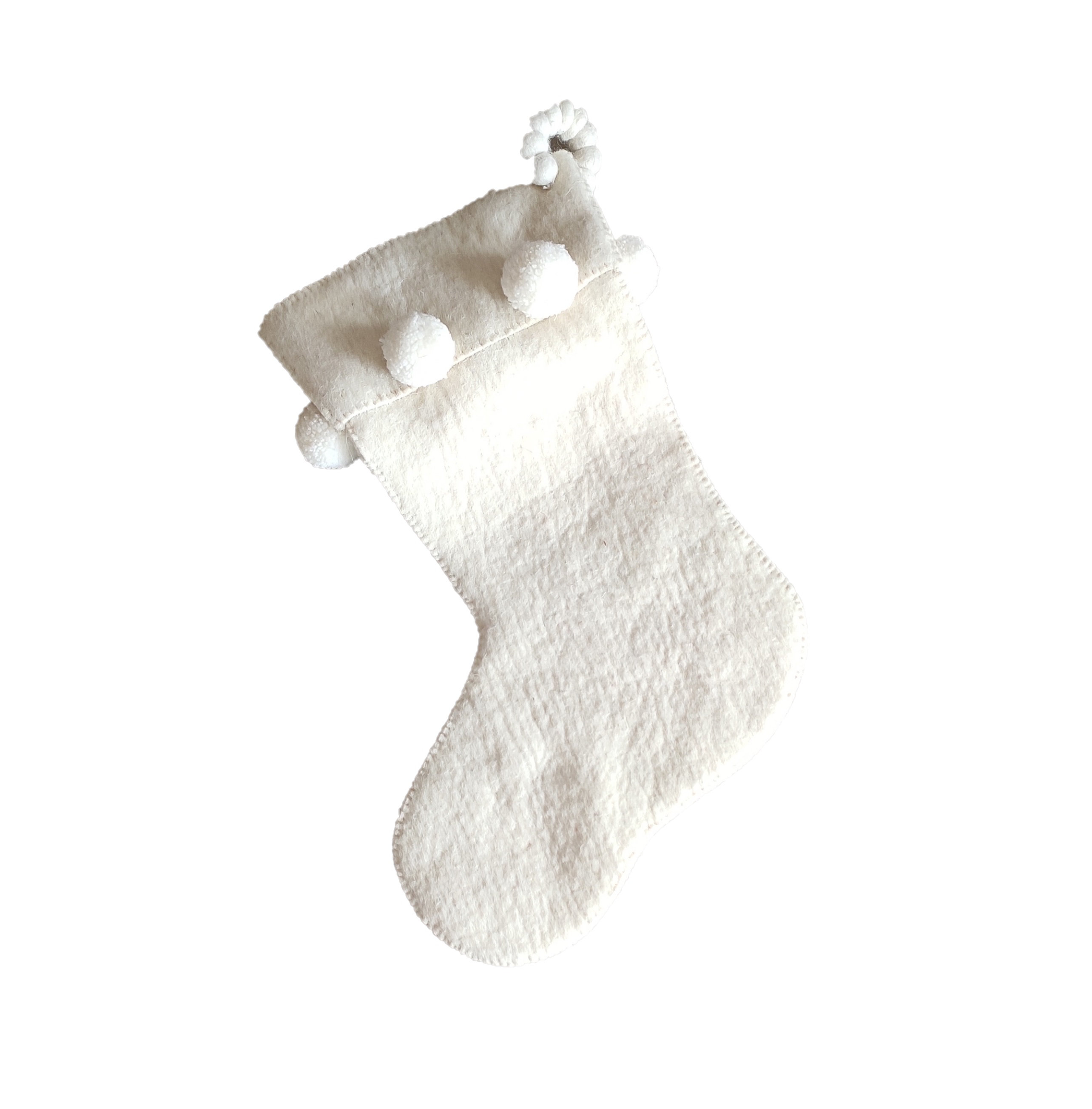 Hand Felted Wool Christmas Stocking - Bones Red Arcadia Home main image 1