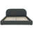Dark Gray Queen Bed With A Tall Curved Headboard, Soft Textured Fabric, And Construction Upholstered Unique Headboard High - Performance Circle Fabric-811790504