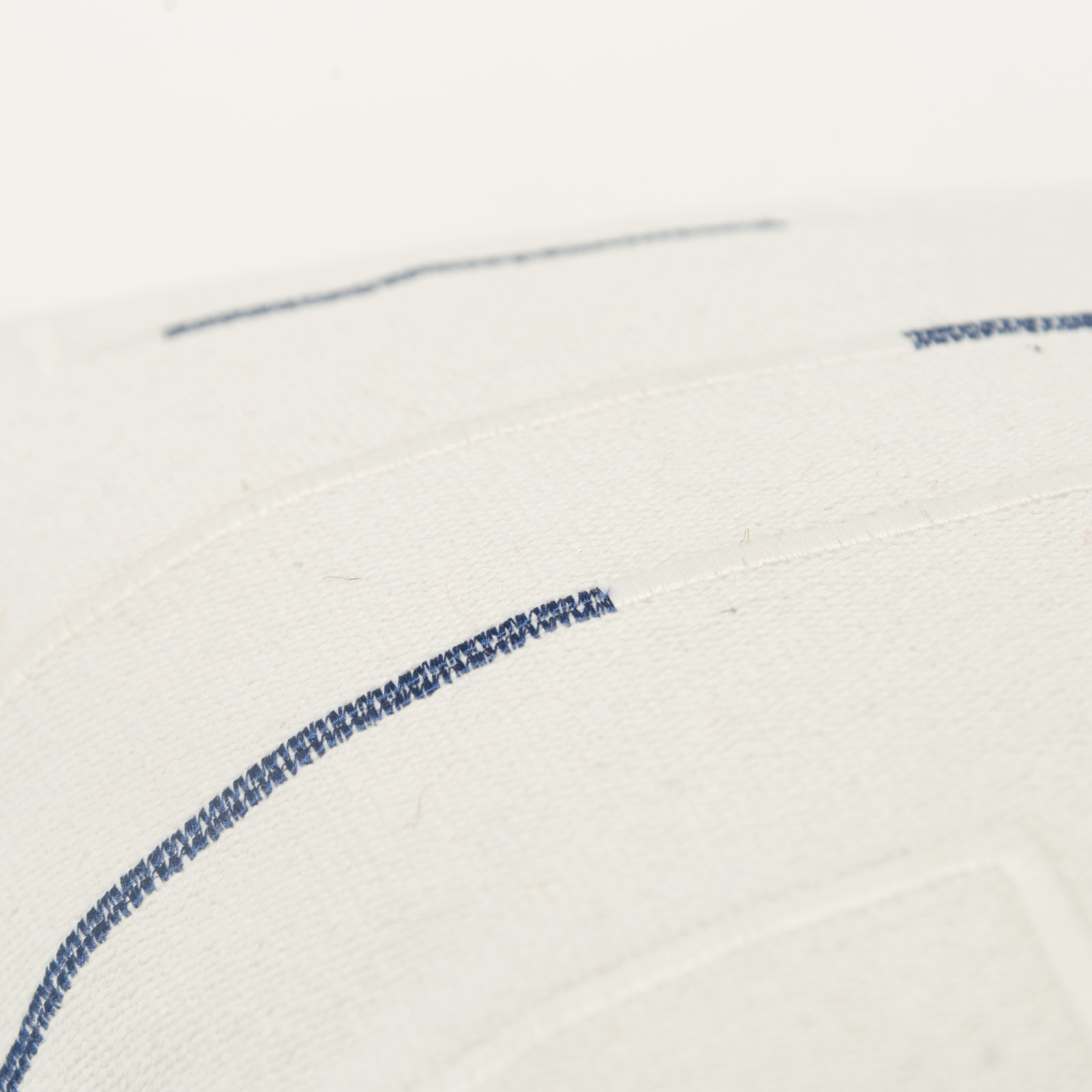 Odile Geometric Cotton Lumbar Throw Pillow, Ivory/Dark Blue