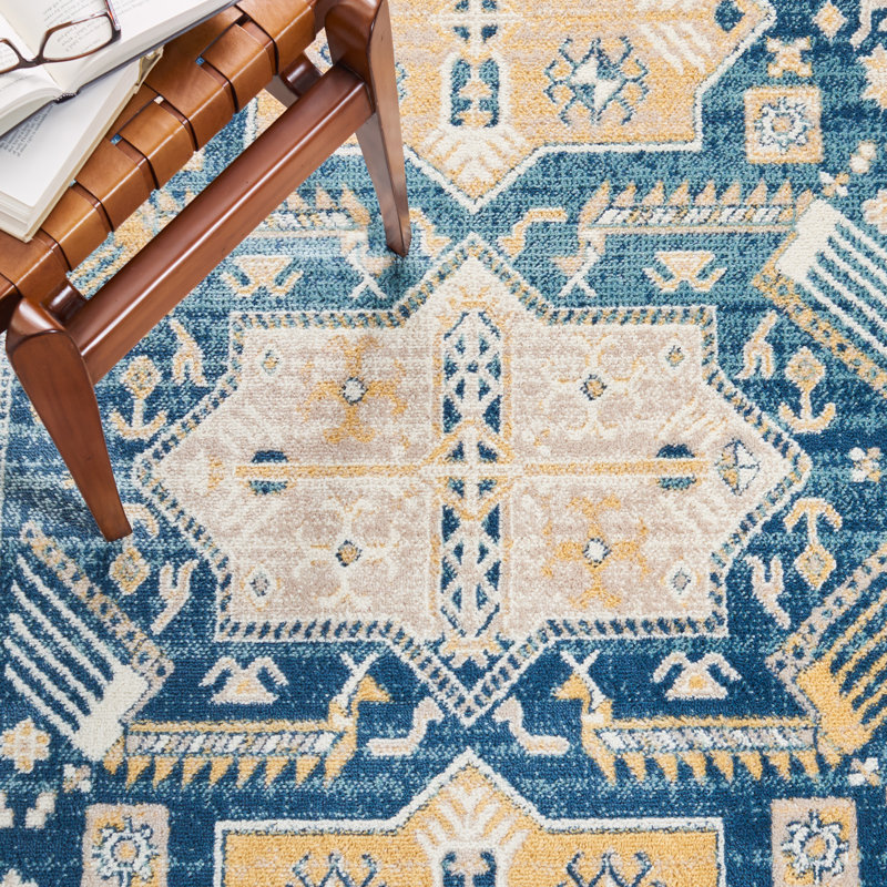 Tapis oriental bleu marine Dockrey, Rectangle 9 pi x 12 pi