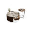 Ensemble de tables basses rondes en noyer et en bois manufacturé-129382071-129382069