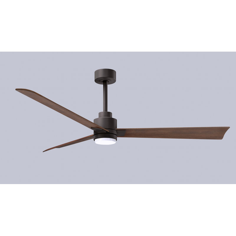 Alessandra Ceiling Fan, Walnut, Textured Bronze, 56"