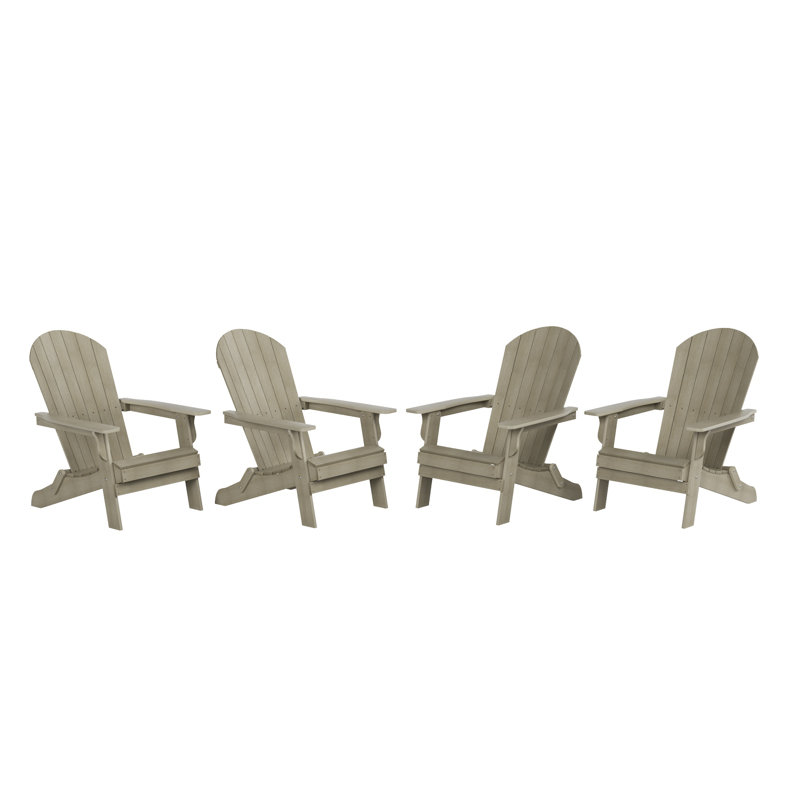 Chaise Adirondack pliante en plastique Arrlo, Gris patiné