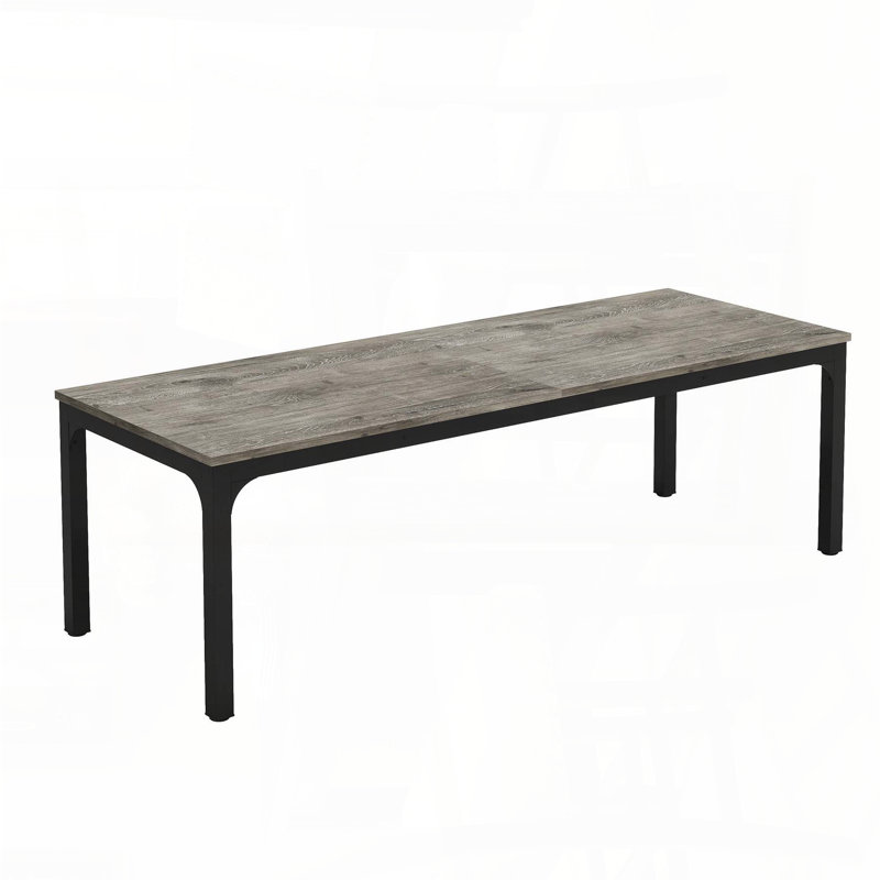 78'' Large Rectangular Dining Table for 6-8 – Gray & Black, Gray Top/Black Base