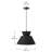 2-Light Black Chandelier with Black Fabric Shade