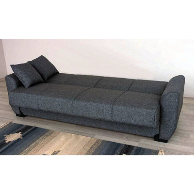 Addien 88" Leather Match Round Arm Sleeper