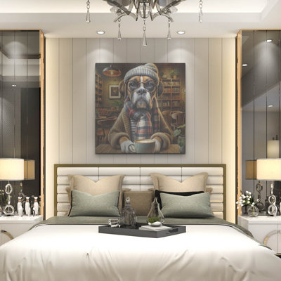 «Hipster Dog - Boxer» par Rey Klimt, art mural en métal