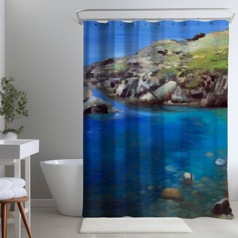 Shower Curtain CO114 – Polyester Shower Curtain, Dye Sublimation Print, 71" W × 74" L