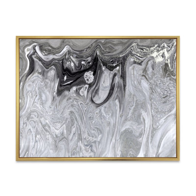Gris abstrait liquide - peinture sur toile