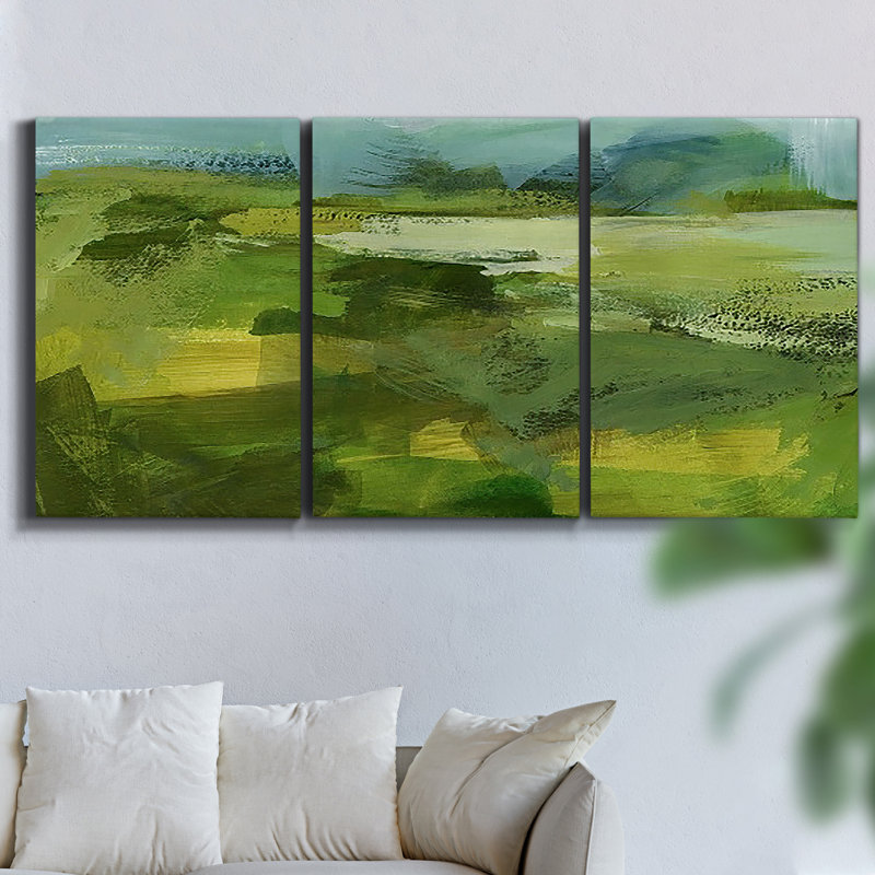 Meadow Trail I - Toile encadrée à pièces multiples, H 48 po x l 96 po x P 2 po