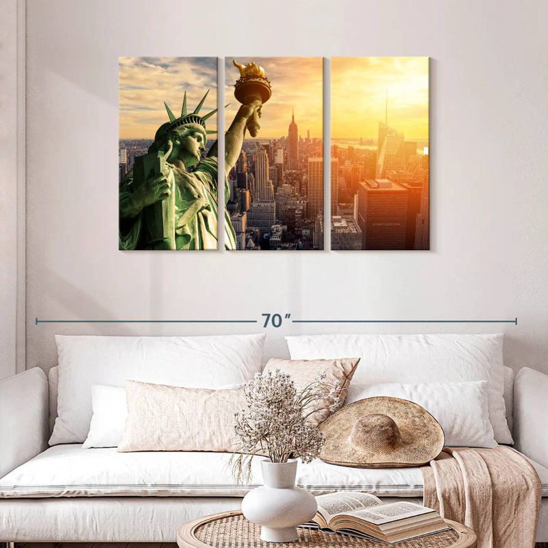 Syd Statue Of Liberty NYC Skyline, 28" H x 45" W