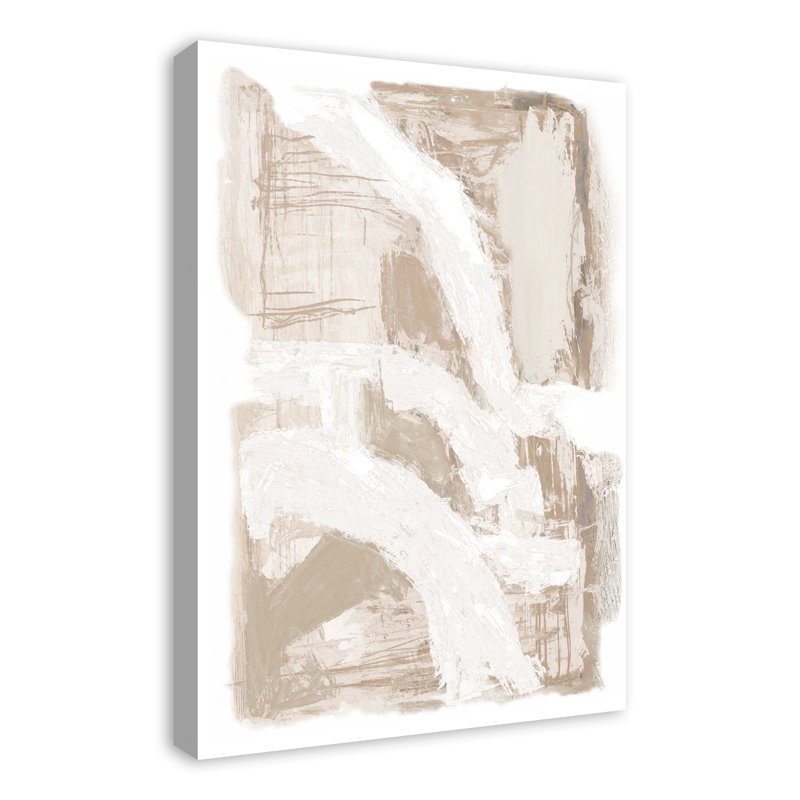 Cream Painterly Abstract Print On Canvas