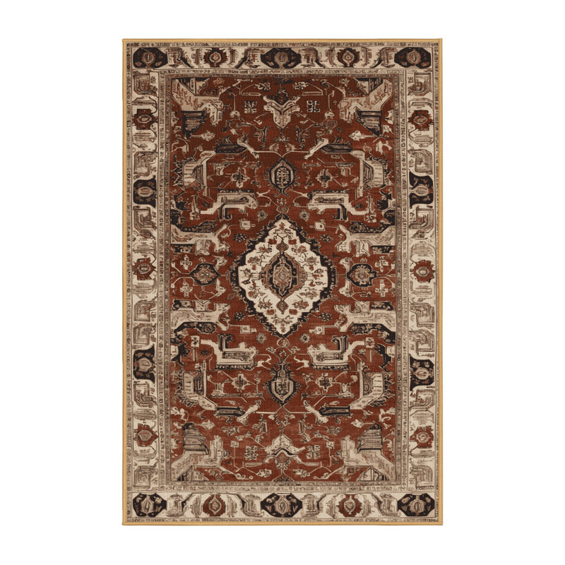 Tapis brun lavable à la machine, Rectangulaire 2 pi x 3 pi