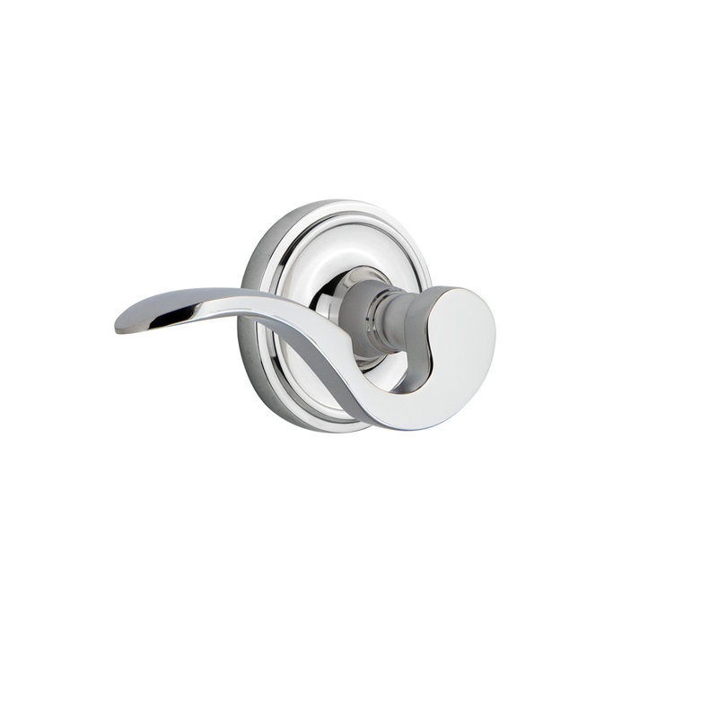 Classic Rosette Passage (Hall & Closet) with Manor Lever, Bright Chrome, Right, 2.375"