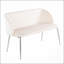 Banc en métal chromé et velours crème